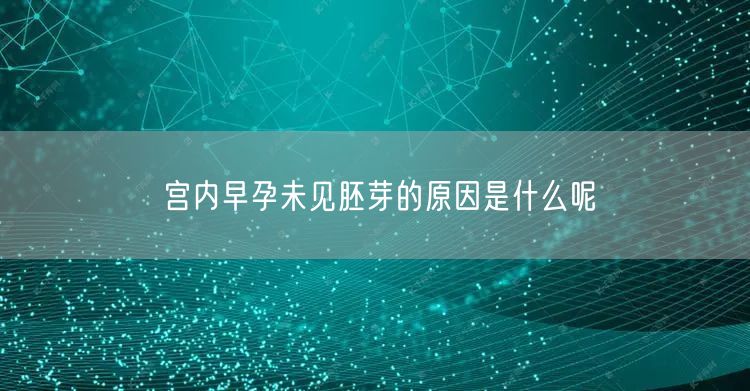 宫内早孕未见胚芽的原因是什么呢
